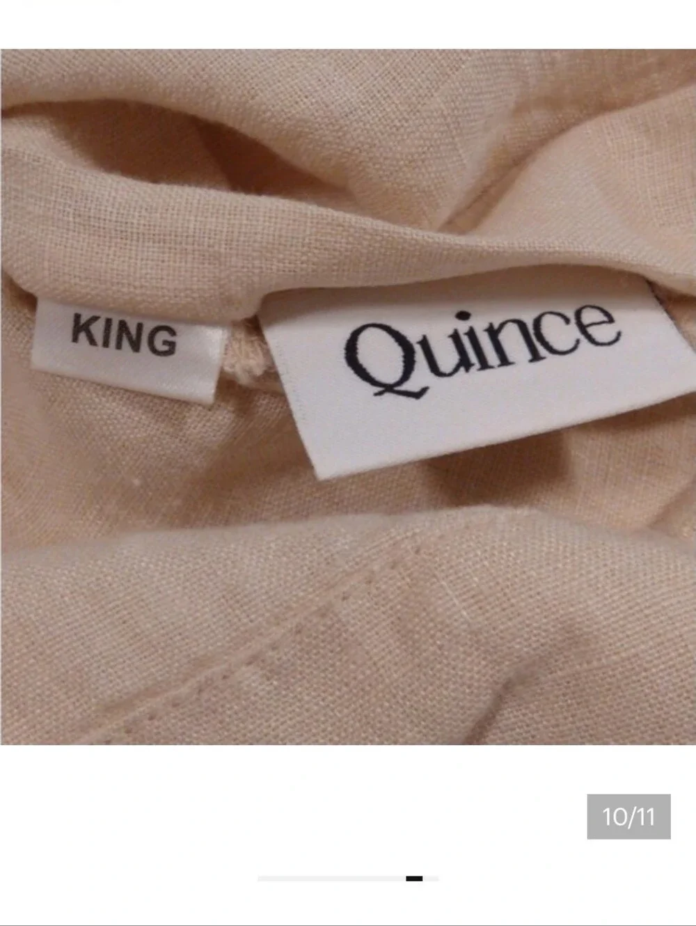 Gently Used QUINCE European Linen Sheet Set King Oat 1 Pillowcase 1 Flat Sheet
